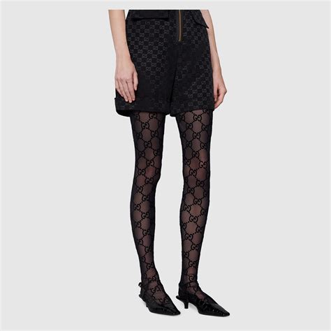 gucci gg pattern tights|Gucci distressed tights.